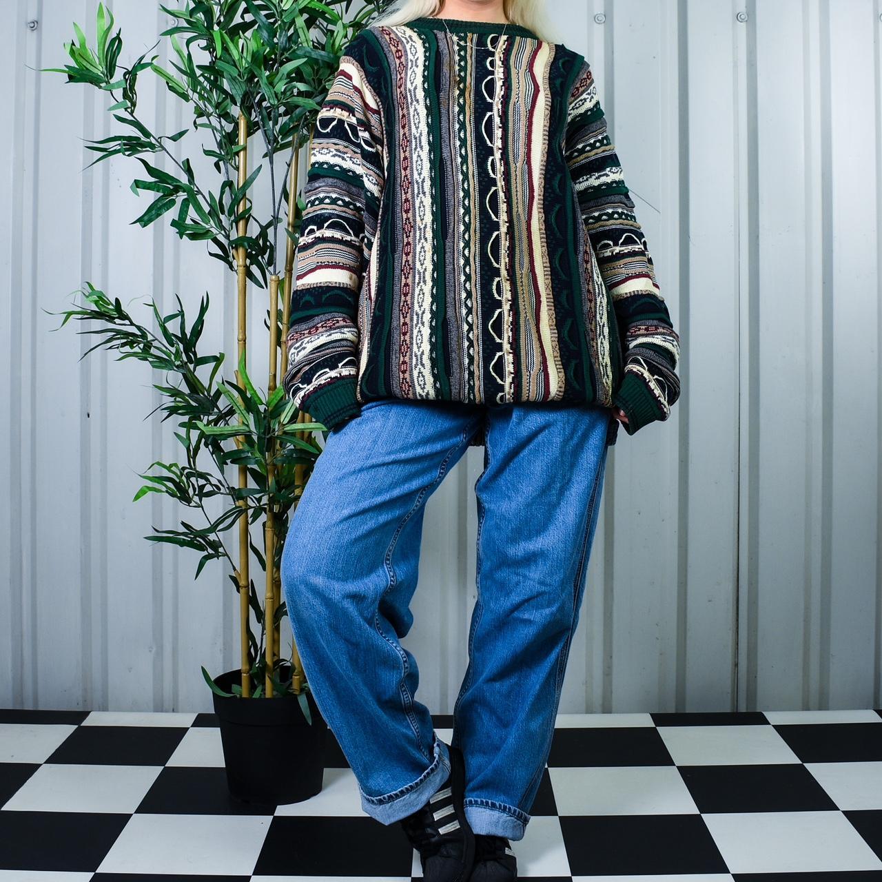 90s vintage 3D knit oversize cardigan