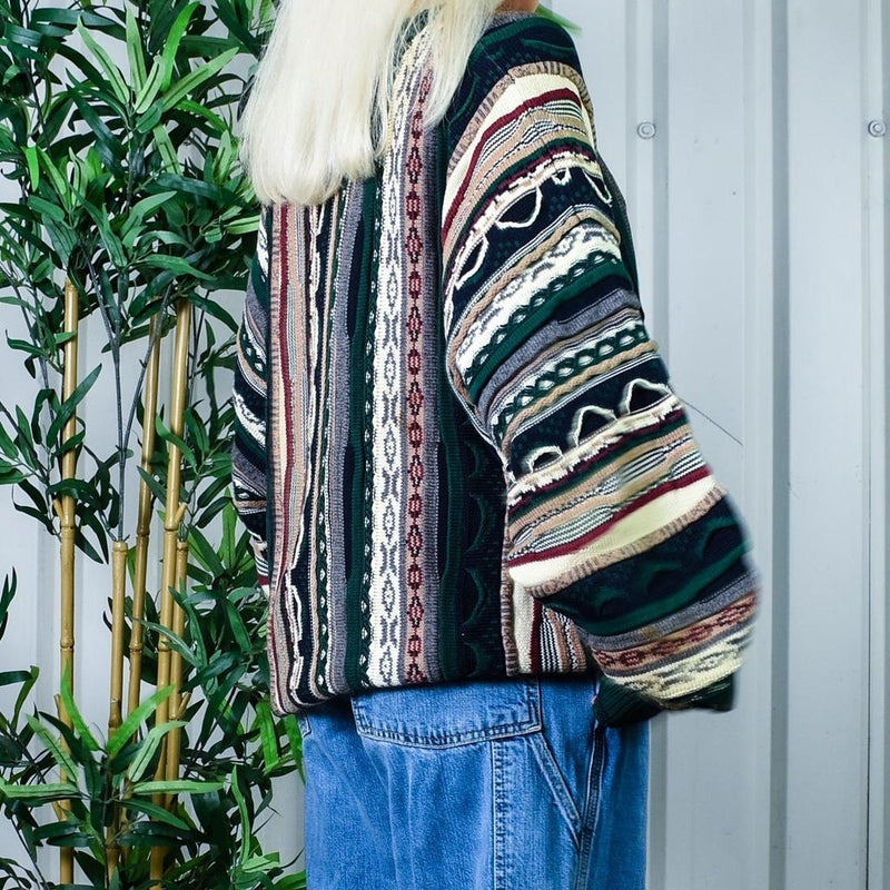 Insane Coogi Style 90s 3D Knitted Sweater