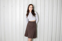 Midi Brown Denim Skirt