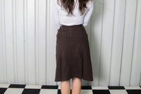 Midi Brown Denim Skirt