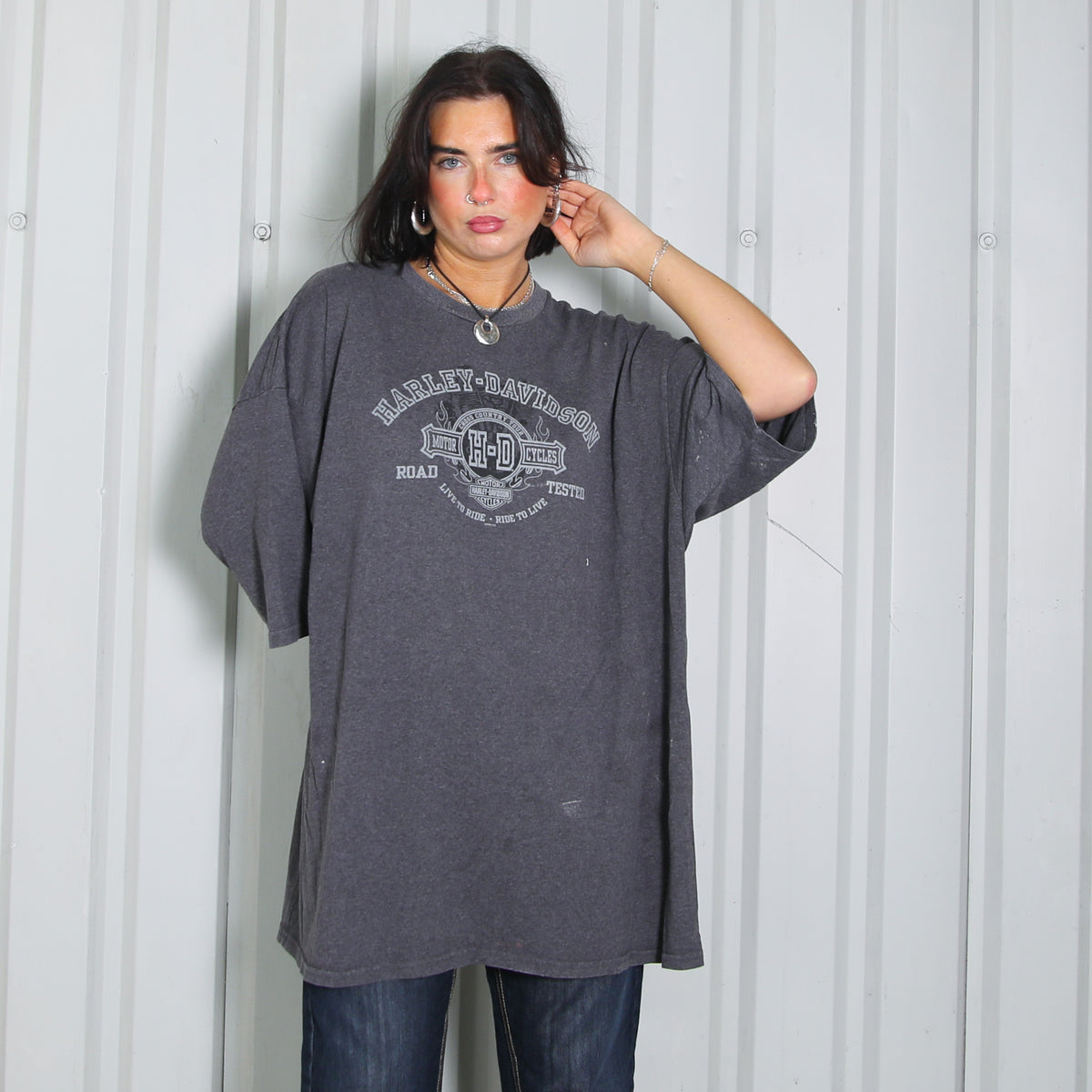 Sickk Oversized Vintage Buddy Stubbs Graphic HARLEY DAVIDSON Tee