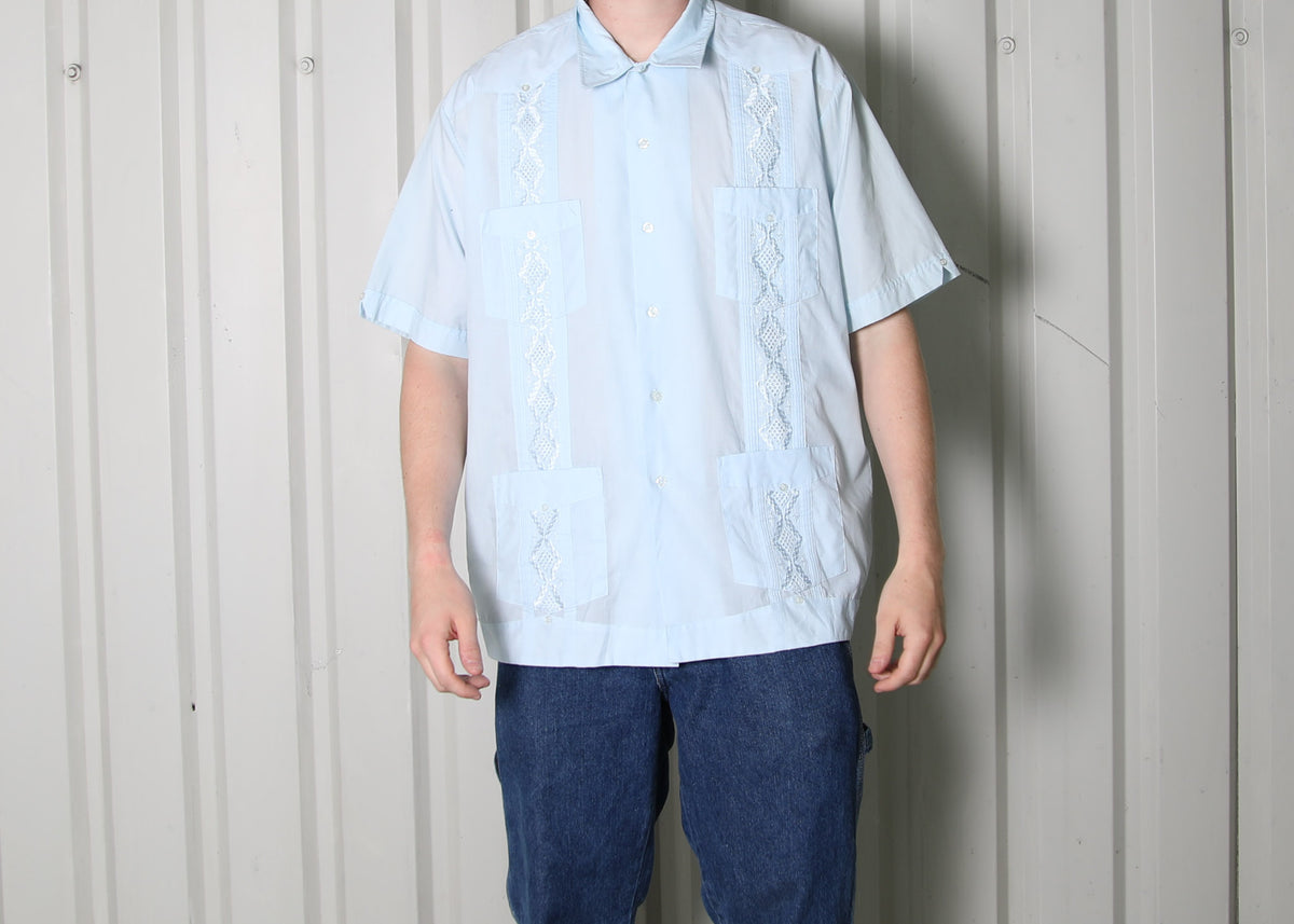 Vintage Blue Cuban Shirt