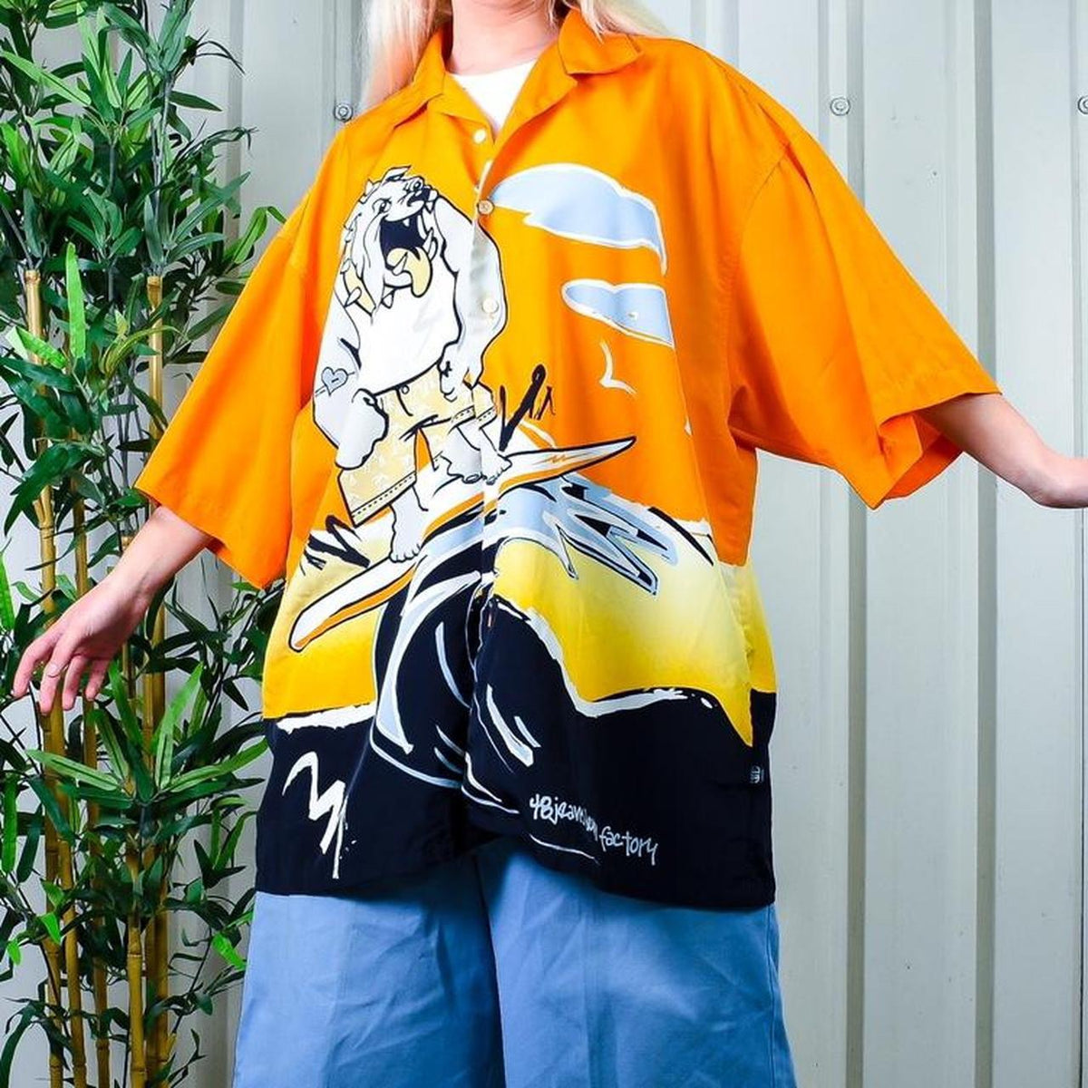 Insane HIPHOP Surf Dog 90s Festival Shirt By 48 Jeans USA