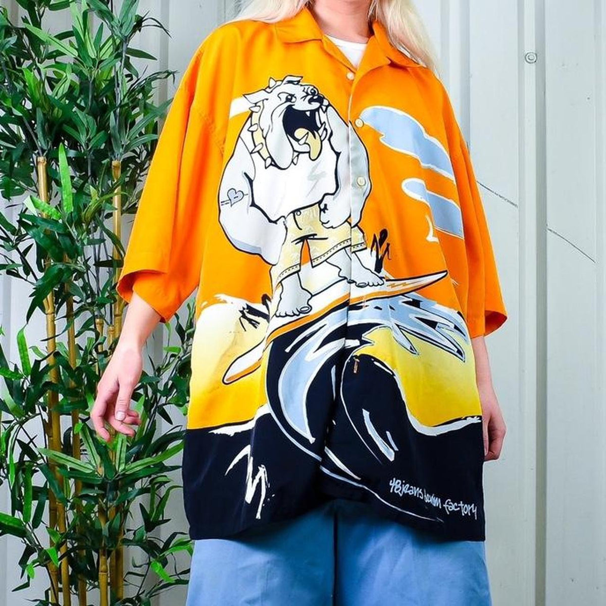 Insane HIPHOP Surf Dog 90s Festival Shirt By 48 Jeans USA