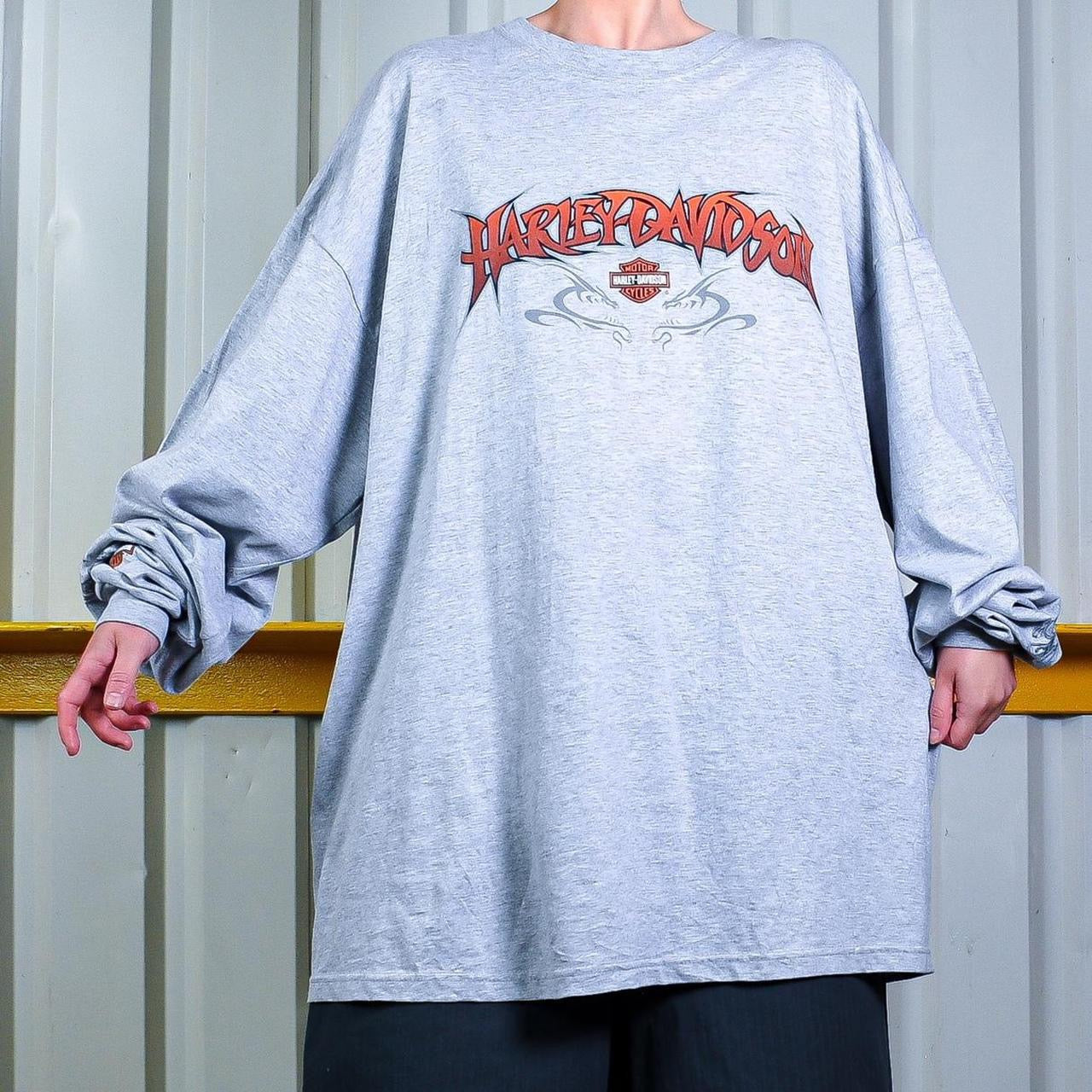 Graphic Harley Davidson Gothic Graffiti Vibe Long Sleeve Tshirt