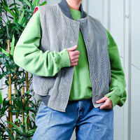 Sickkk 90s Grey Corduroy Workwear Vibe Gilet By TOMBOY Lesport