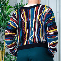 INSANE 90s Coogi Vibe 3D Colourful Knitted Sweater