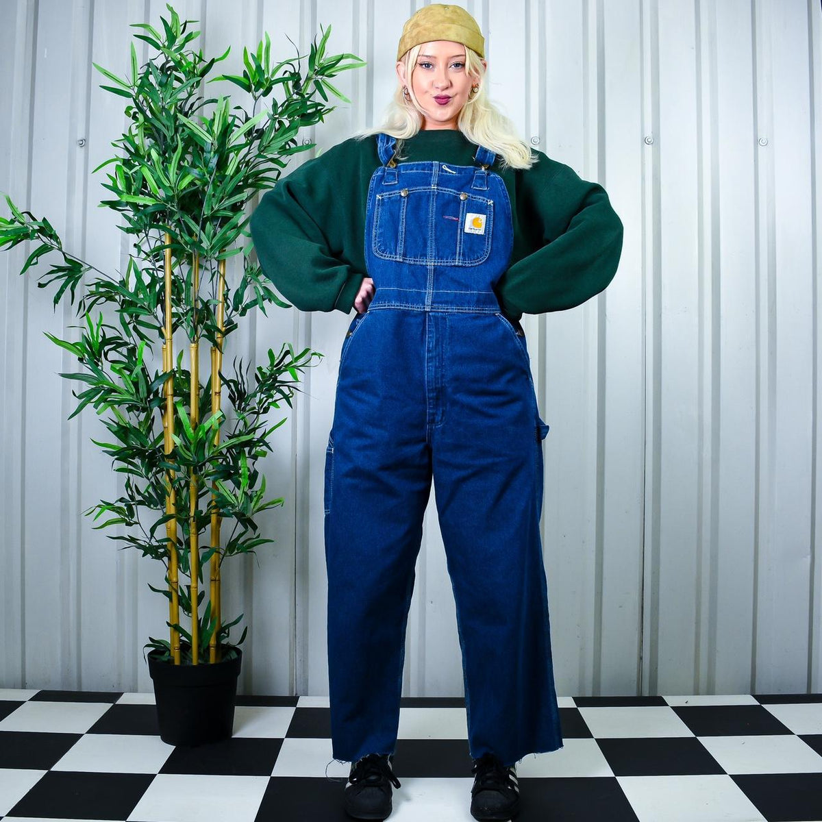 Insaneee Carhartt Contrast Stitch 90s Denim Straight Leg Carpenter Dungarees