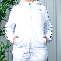 Insannnne Kappa White Zip Up Hooded Track Tracksuit Jacket