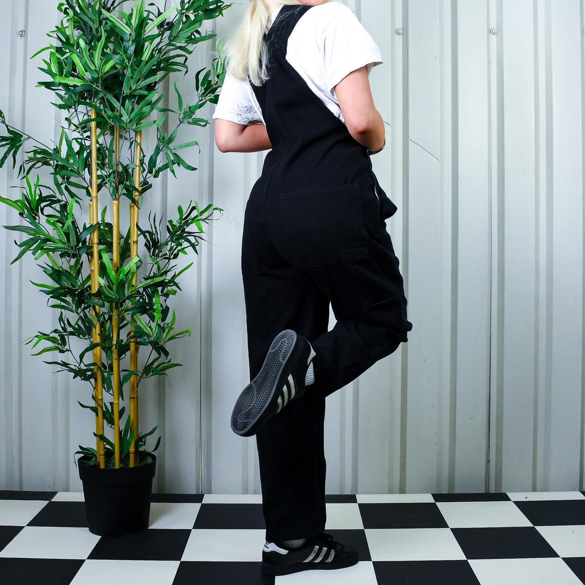 Insaneee NEVADA 90s Black Straight Leg Carpenter Dungarees